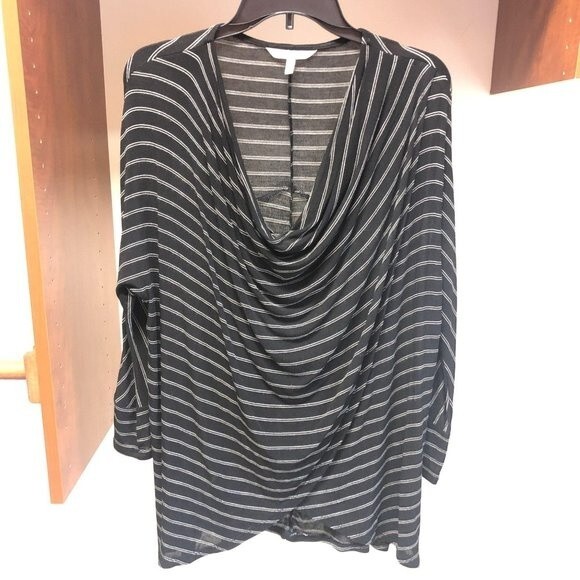 MOVING SALE Soft Surroundings Striped Cowl Neck Top Small Basic Soft - Picture 1 of 4